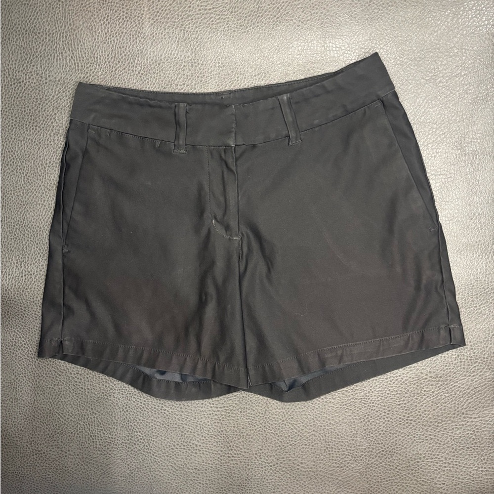 Nike Womens Dri-FIT Black Golf Shorts Size 0 Zip Flat Front Pockets Athleisure